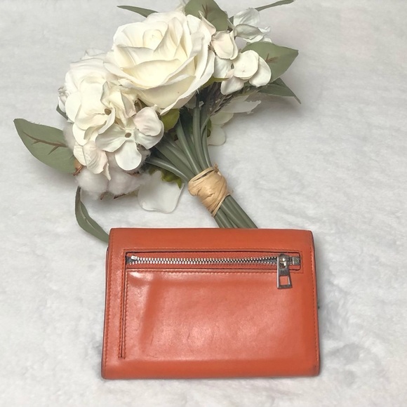 Loewe Orange Leather Bi-Fold Vertical Wallet,Size approx-5.5”x 3.75” - Picture 3 of 15